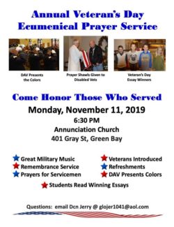 Veteran’s Day Service @ Annunciation Parish | Green Bay | Wisconsin | United States